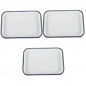 Деко емальовані GALPADA Набір з 3 шт. квадратні з антипригарним покриттям білі - Фото 1