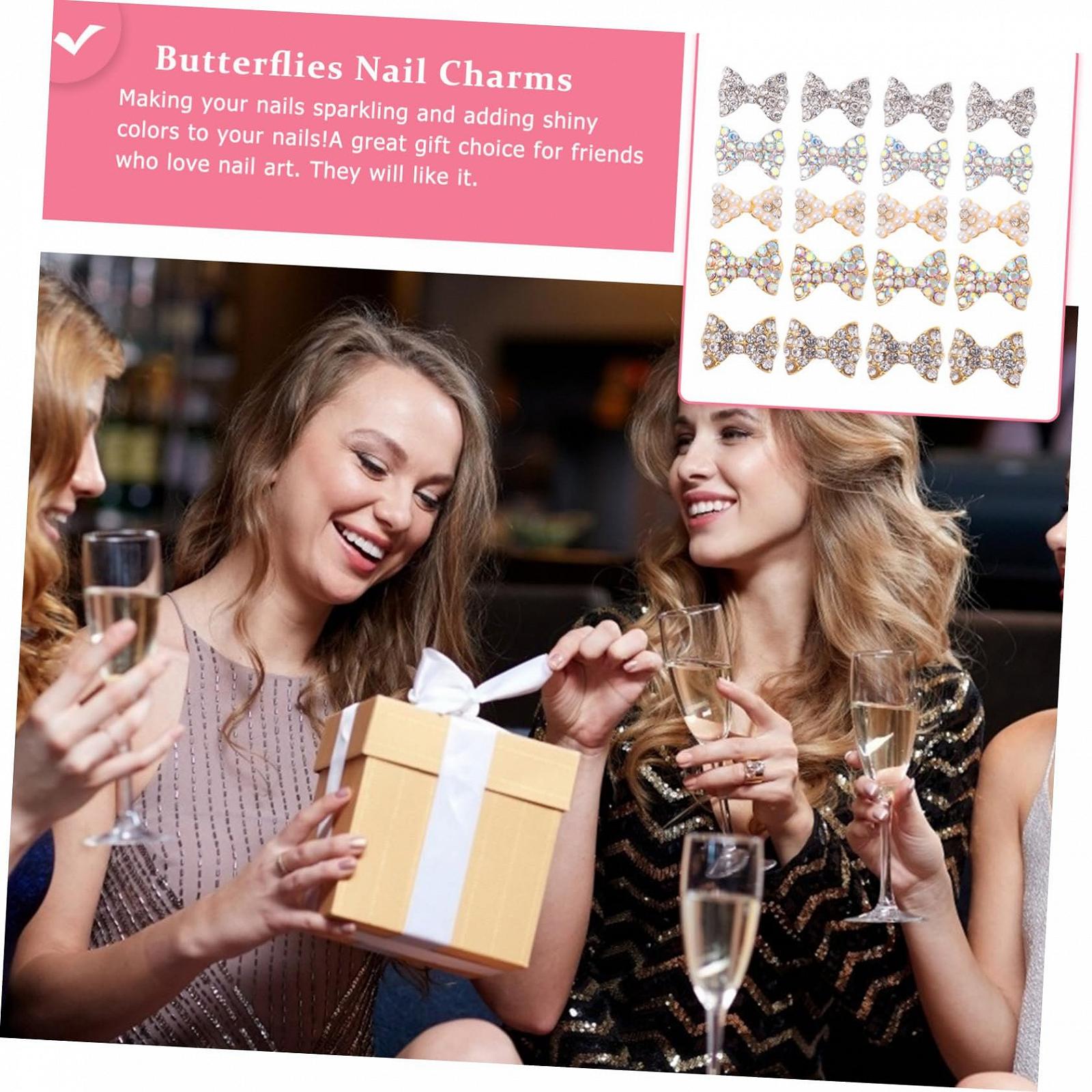 Подвеска для ногтей Mikinona Набор 150 шт. Ювелирные изделия с бриллиантами для ногтей, подвески-шармы для аксессуаров для ногтей, DIY украшения для ногтей, стразы для ногтей, металлические, фото №4