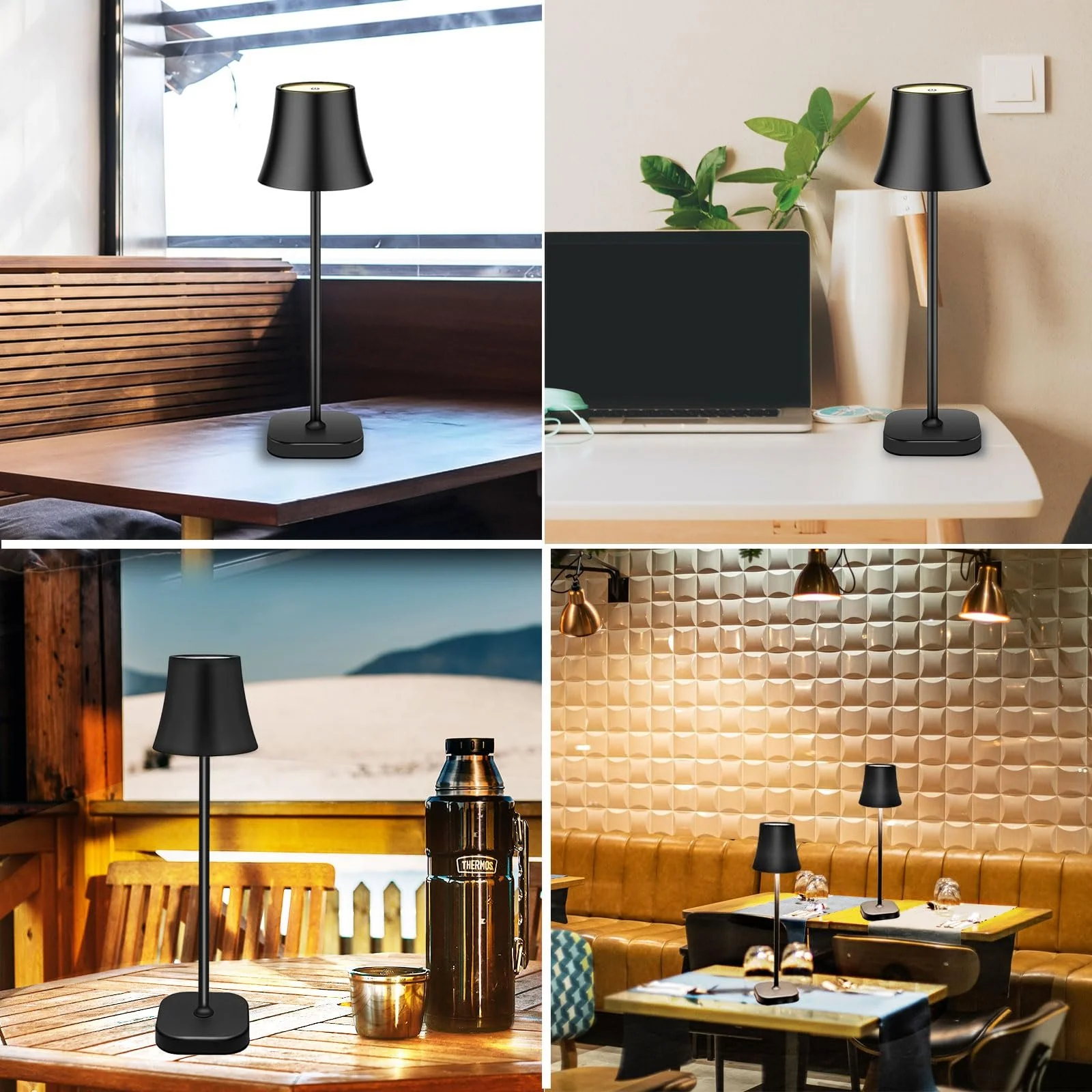 Настільна лампа LED Wireless Battery 5400 mAh Чорна, фото №7