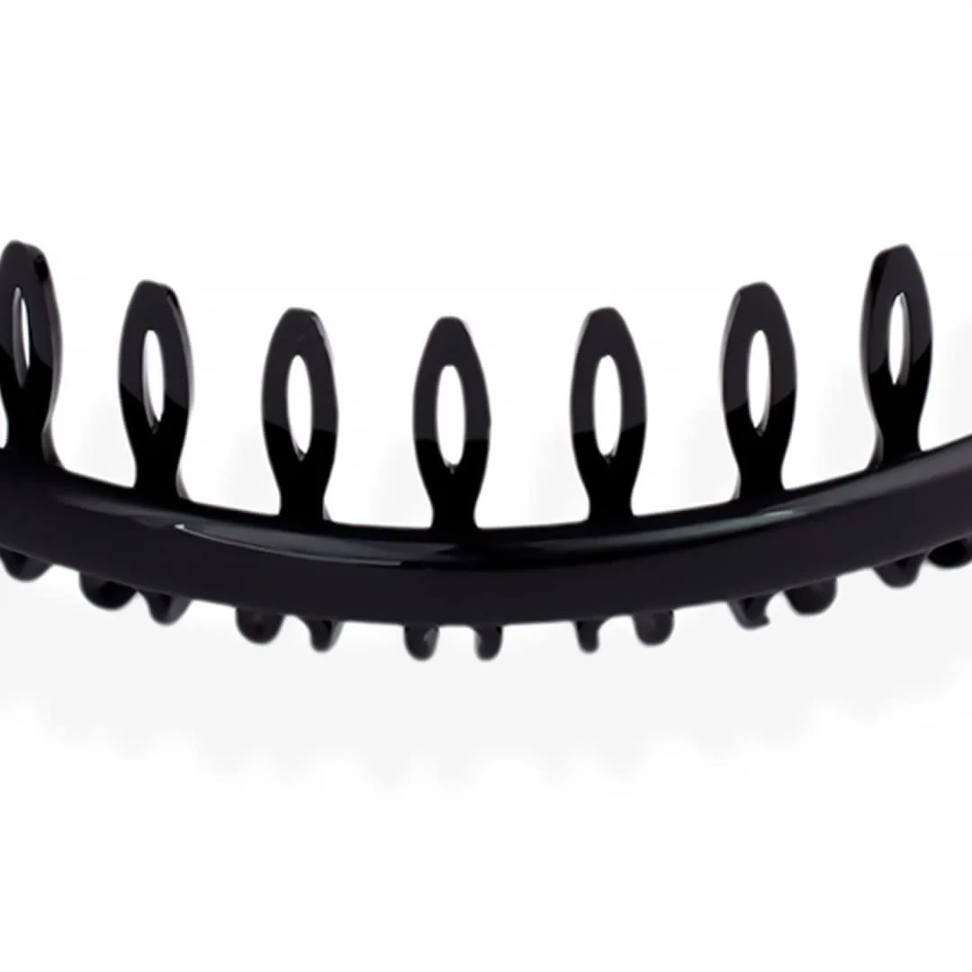 Обруч для волосся K16-001 з гребінцем 2.5 см Чорний, фото №5