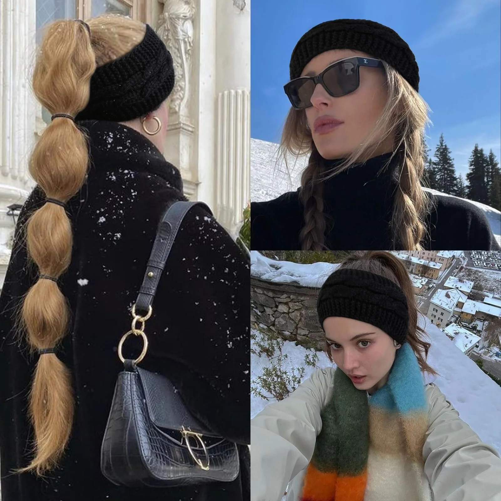 Набір з зимових пов'язок на голову для жінок, в'язана, фото №5 Набір з зимових пов'язок на голову для жінок, в'язана, фото №5