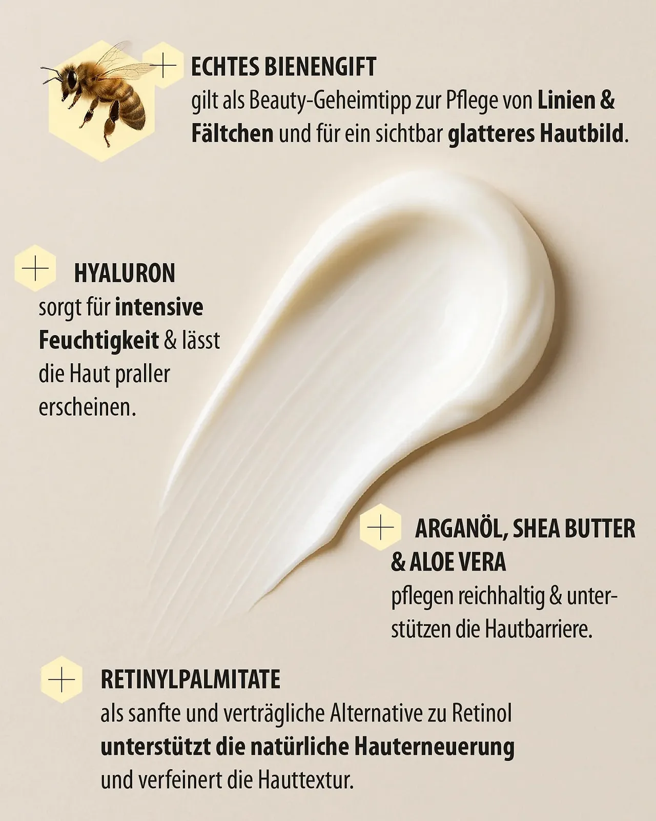 Антивіковий денний крем little bee fresh Bee Venom зі справжньою бджолиною отрутою, гіалуроном, аргановою олією та маслом ши, фото №3 Антивіковий денний крем little bee fresh Bee Venom зі справжньою бджолиною отрутою, гіалуроном, аргановою олією та маслом ши, фото №3
