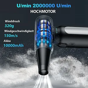 Електрична повітродувка 200000 RPM 3 швидкості Silver synthetic.ua - Фото 1