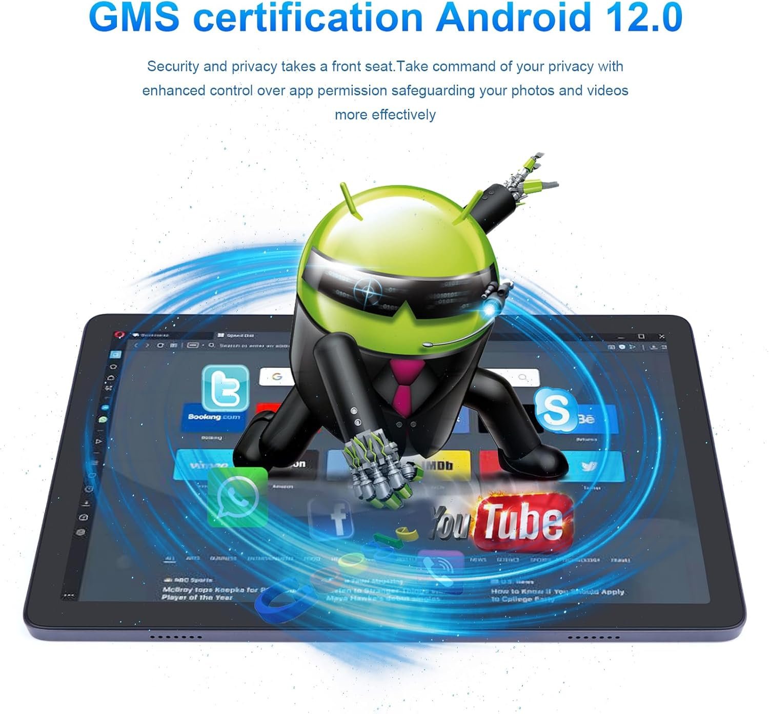  Планшет 10.1" Full HD Cidea P1200 4/128Gb 8 ядра Android 12 6000 mAh Чорно-сірий, фото №3