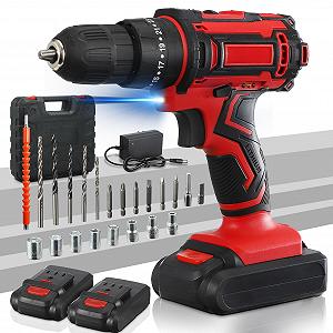 Аккумуляторная дрель ADWOLT 23 Предметов 21 В 2000 мА·ч 0-45 Нм 25 + 1 Уровней Крутящего момента Светодиодная Подсветка для Ремонта & Домашнего DIY - Фото 1