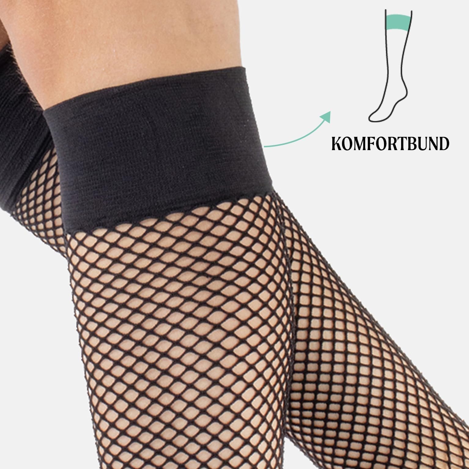 Чулки Calzitaly Fishnet с мелкими отверстиями, 2 пары, Черный Бежевый, фото №4