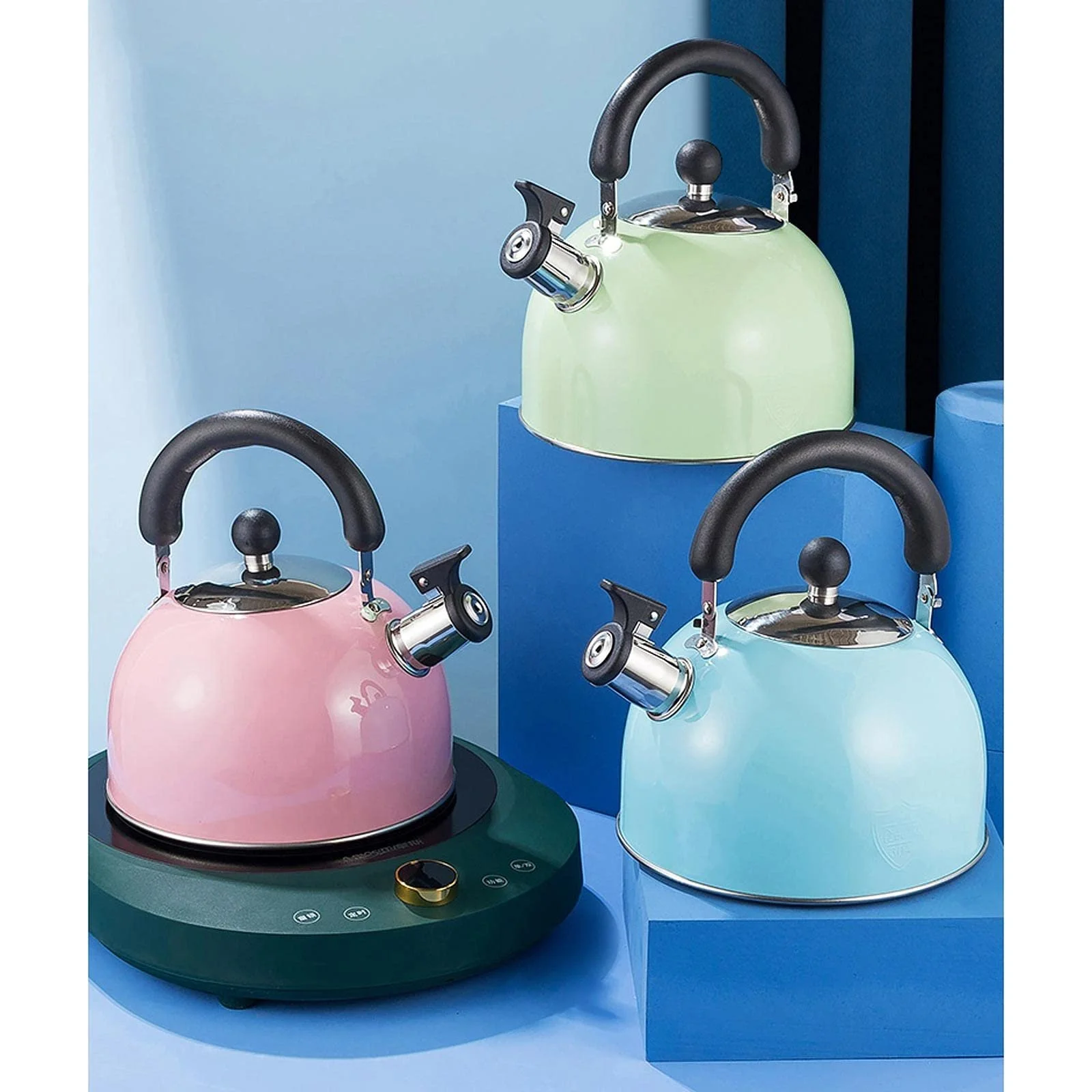 Чайник з нержавіючої сталі Зелений 3.5 л, фото №5 Чайник з нержавіючої сталі Зелений 3.5 л, фото №5