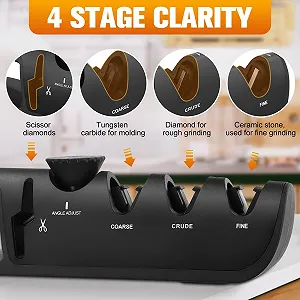 Ручне точило для ножів 4-в-1 Professional з регульованим кутом 14-24° synthetic.ua - Фото 1