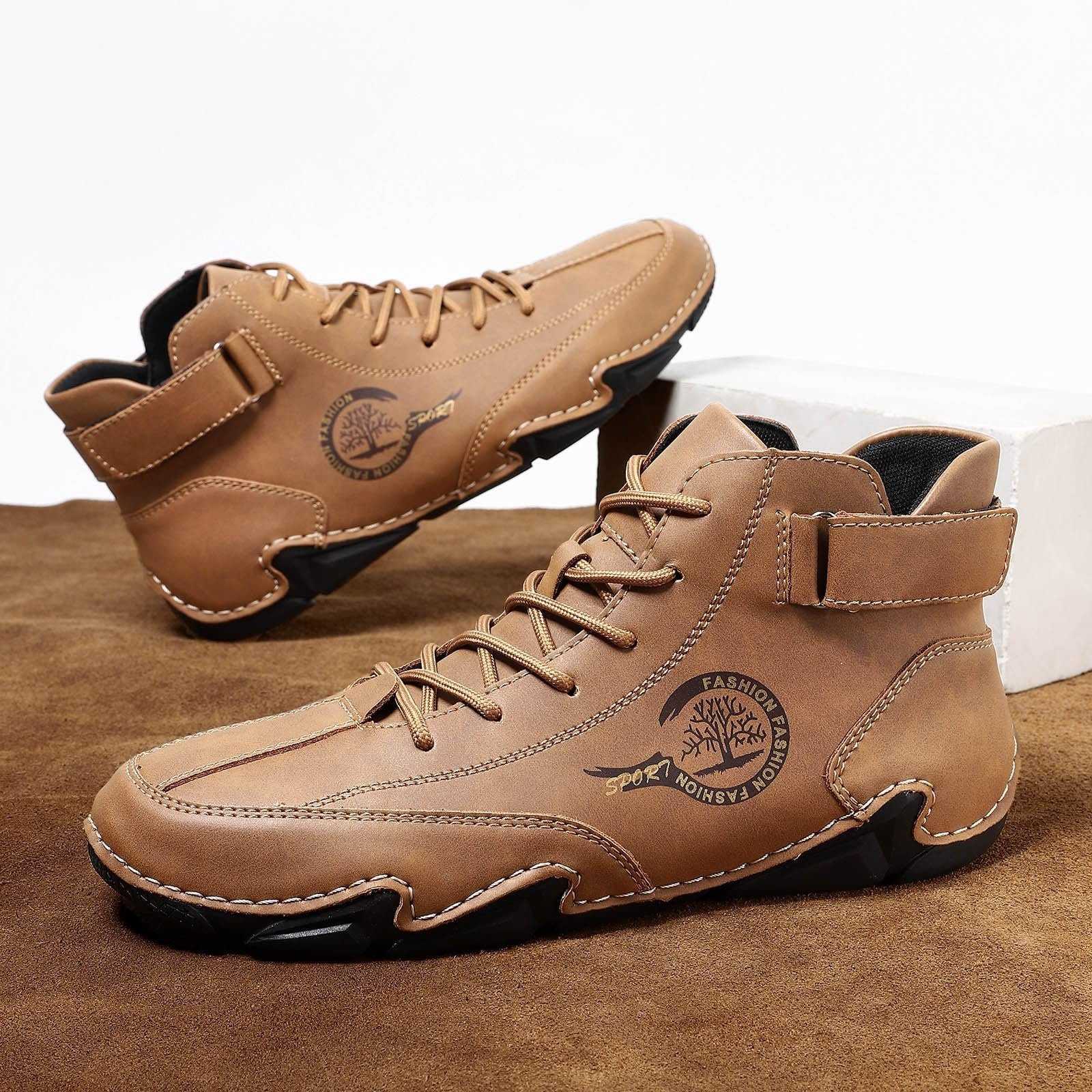 Ботинки Chukka Italian Handmade High из натуральной кожи на шнуровке, легкие, нескользящие для активного отдыха, фото №2