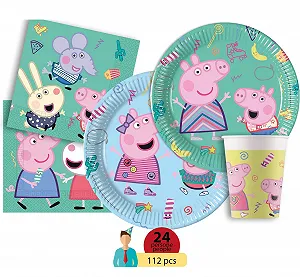 Набір посуду для вечірки Ciao Peppa Pig Messy Play для 24 осіб synthetic.ua - Фото 1