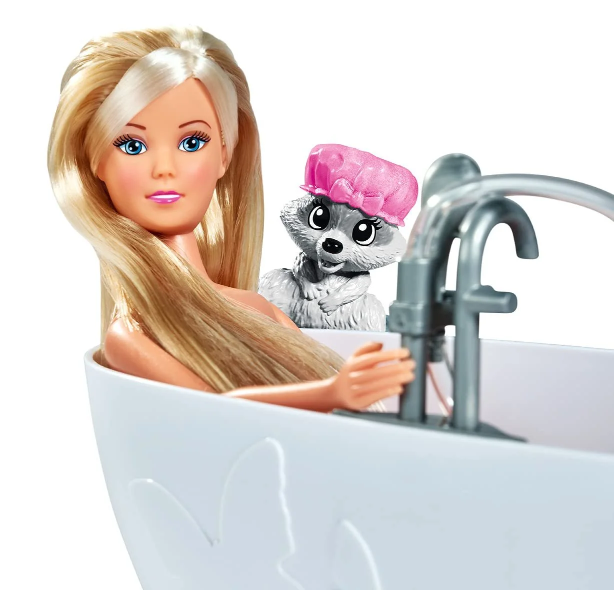 Кукла Simba Love Bath Fun с енотом в ванной, полотенце 2-в-1, аксессуары, 29 см, фото №3 Кукла Simba Love Bath Fun с енотом в ванной, полотенце 2-в-1, аксессуары, 29 см, фото №3