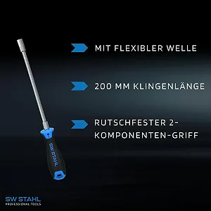Викрутка SW Stahl 7 мм Hexagon Flexible Shaft 200 мм synthetic.ua - Фото 1