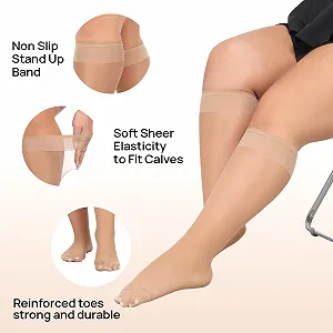 Гольфы MANZI, 10 пар, большие размеры, прозрачные нейлоновые чулки, тонкие гольфы, 15 ден, черный, телесный цвет, 36-42 synthetic.ua - Фото 1