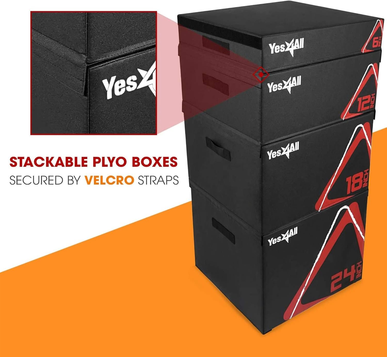 Платформа для тренувань Yes4All 6"-15 см Чорний , фото №4