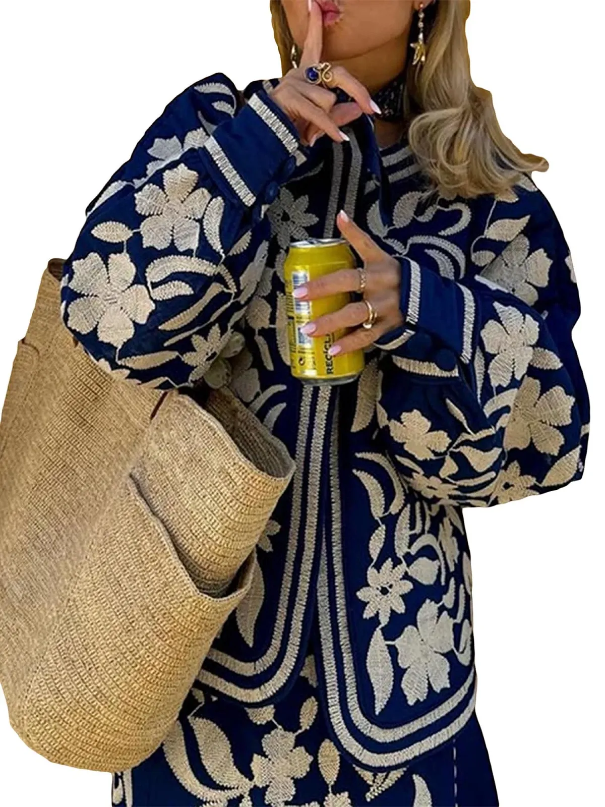 Жіноча куртка SANSIWU Квіткова укорочена, фото №1