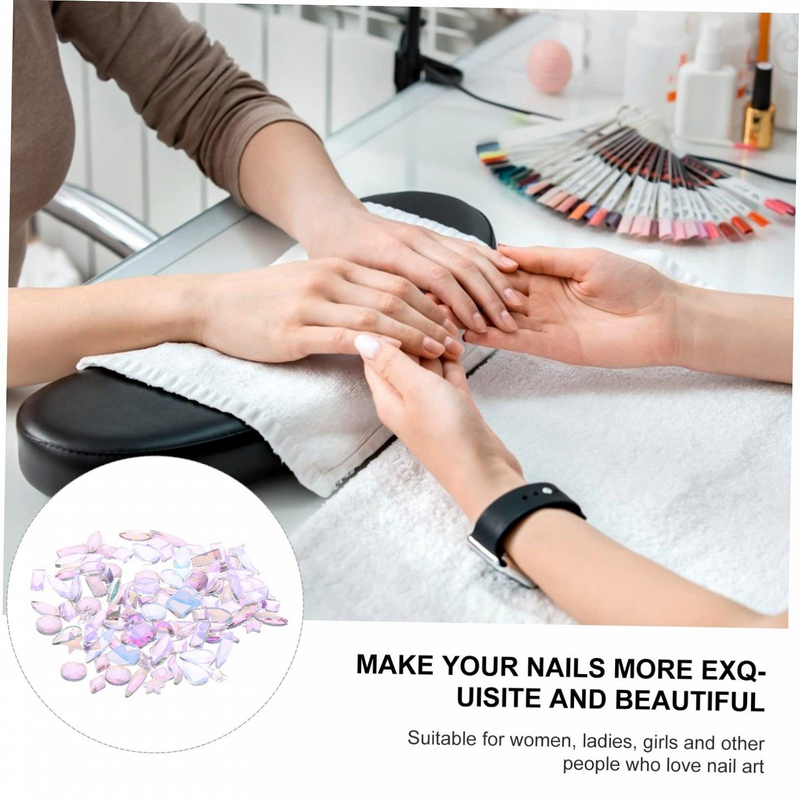 Украшения для ногтей Упаковка 100 шт. Стразы для лица Разные драгоценные камни для ногтей Стразы для ногтей Маникюр Кристаллы для ногтей Декор своими руками, фото №2