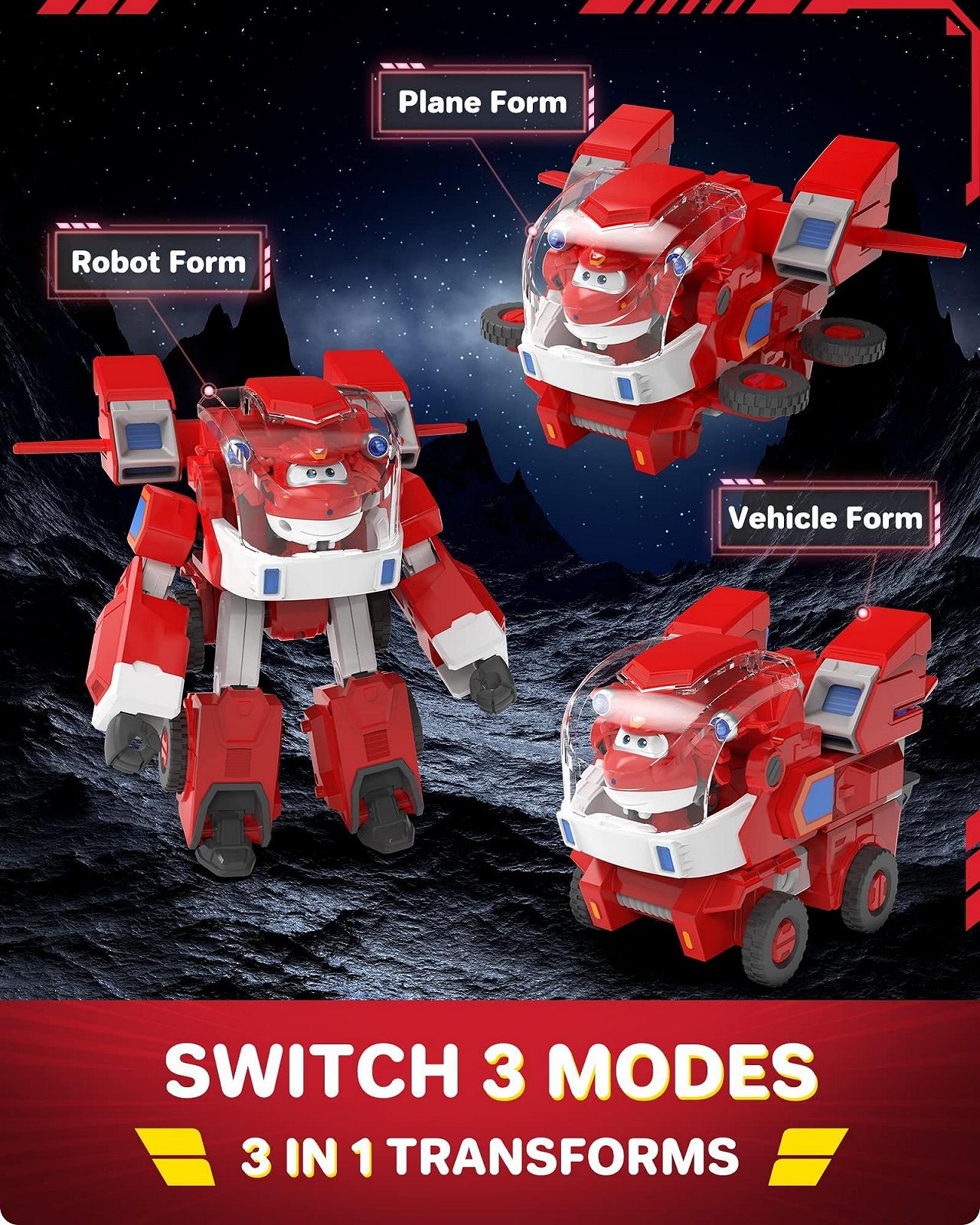 Фигурка-трансформер Super Wings Jett, серия Robot Suit, модель EU750321, красный, 18 см, фото №5