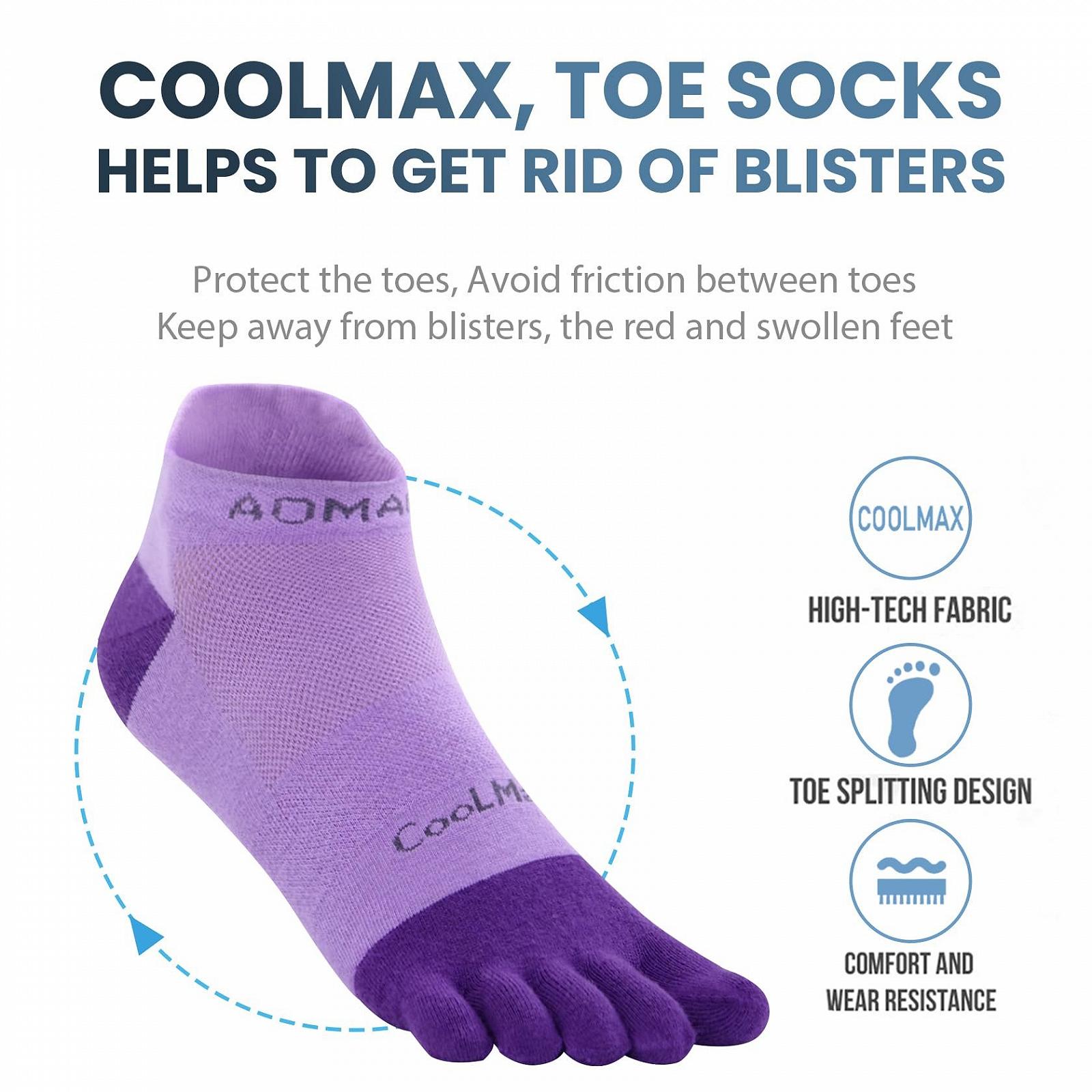 Носки для пальцев ног LIKLOX Мужские/Женские CoolMax High Performance Athletics Running Five Finger Sports Socks, фото №3