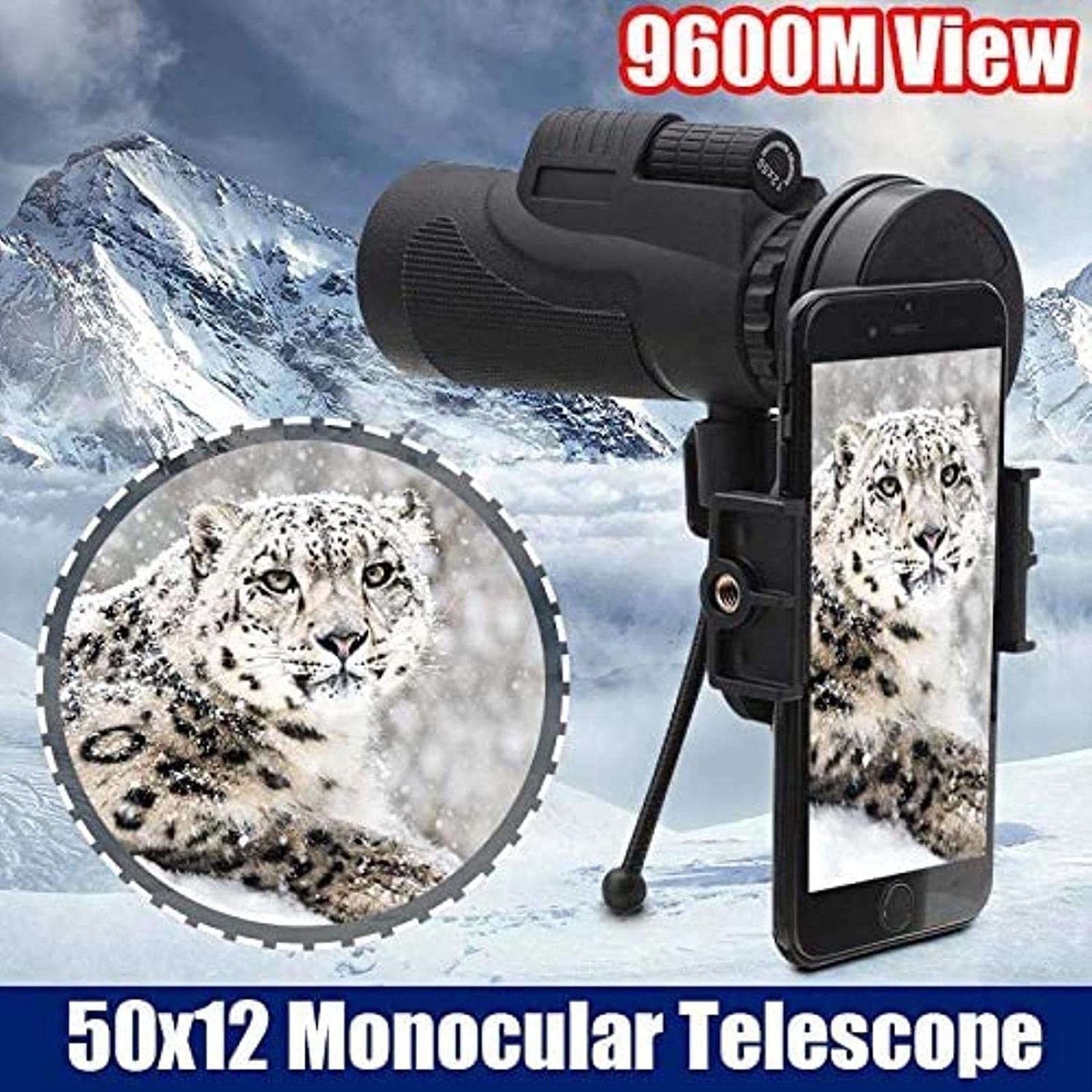 Монокуляр QHYTL High Performance Telescope 12x50 для походів з камерою смартфона HD для відкритого простору з утримувачем для телефону для iPhone для Huawei, фото №7