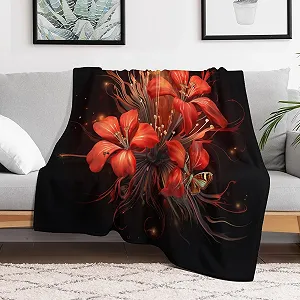 Покривало Квіткова, Пухнаста для дивана synthetic.ua - Фото 1