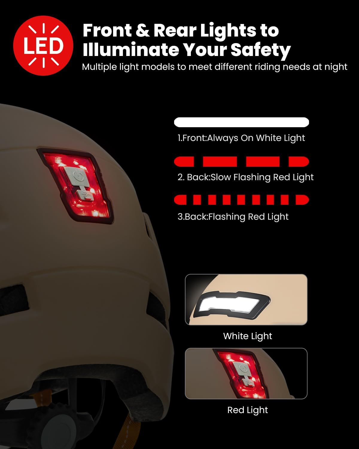 Шолом велосипедний ILM з візором та LED підсвічуванням E3-10L, фото №2
