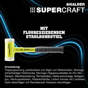 Молоток м'який Supercraft Action Box Construction 3377s001 D50 мм зі сталевою трубчастою ручкою synthetic.ua - Фото 1