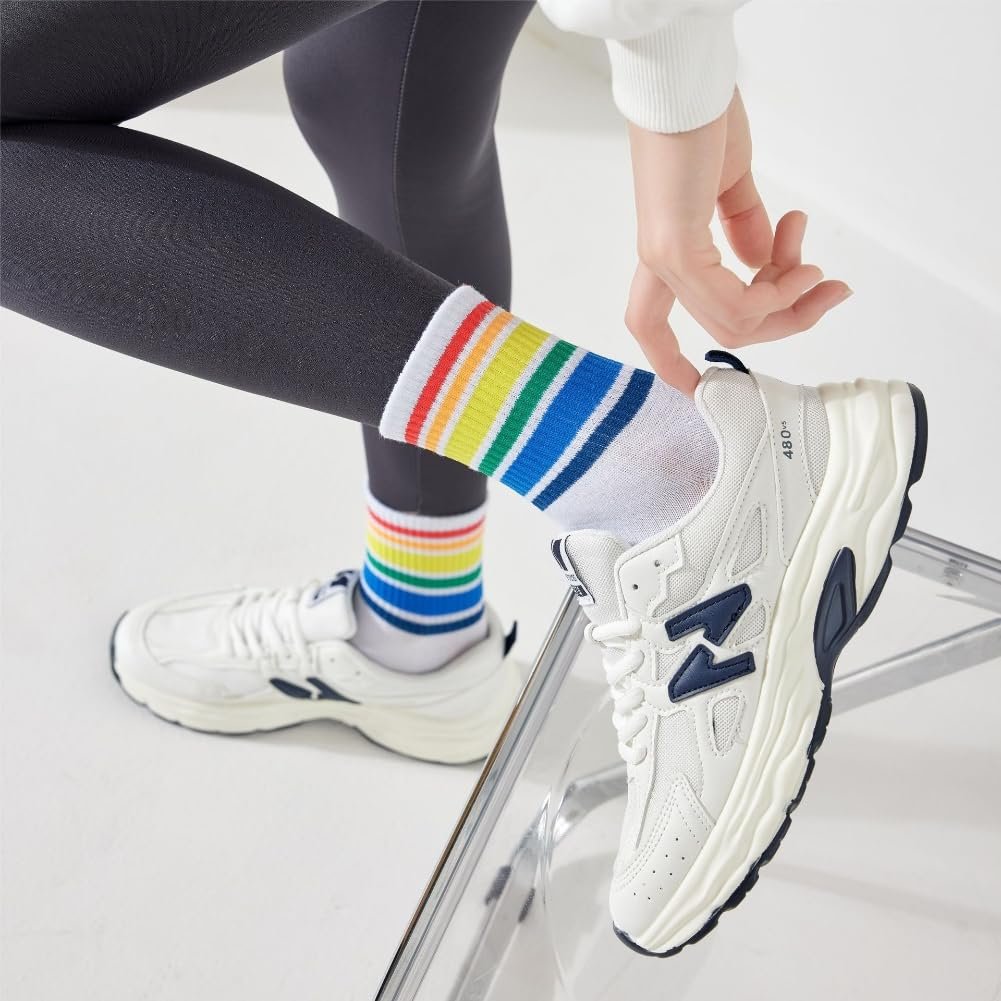Носки AKAMAS 6 пар Женские Цветные Полосатые Радужные Белые Черные LGBTQ Pride Спортивные Носки Хлопковые Веселые Повседневные Носки-следки, фото №7