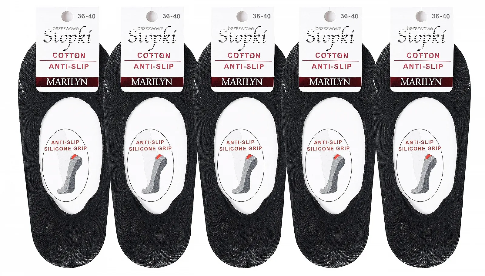 Жіночі шкарпетки з бавовни MARILYN Invisible Trainer 36-40, фото №3