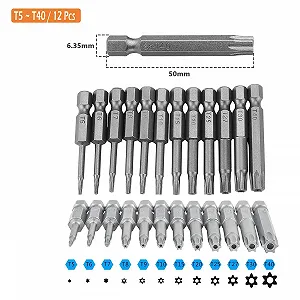 Комплект викруток Torx 12 шт Магнітні synthetic.ua - Фото 1