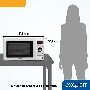 Мікрохвильова піч з грилем та конвекцією Exquisit MW 59025 H-3 25 л поворотний стіл 31,5 см таймер 5 рівнів потужності 2500 Вт synthetic.ua - Фото 1