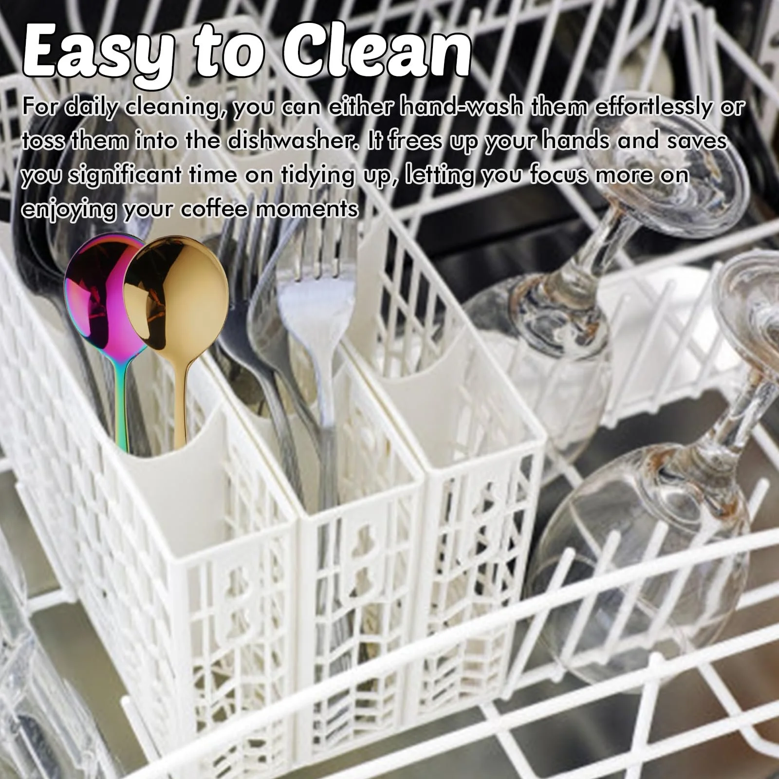 Ложка Кавова з нержавіючої сталі 8 кольорів, фото №5