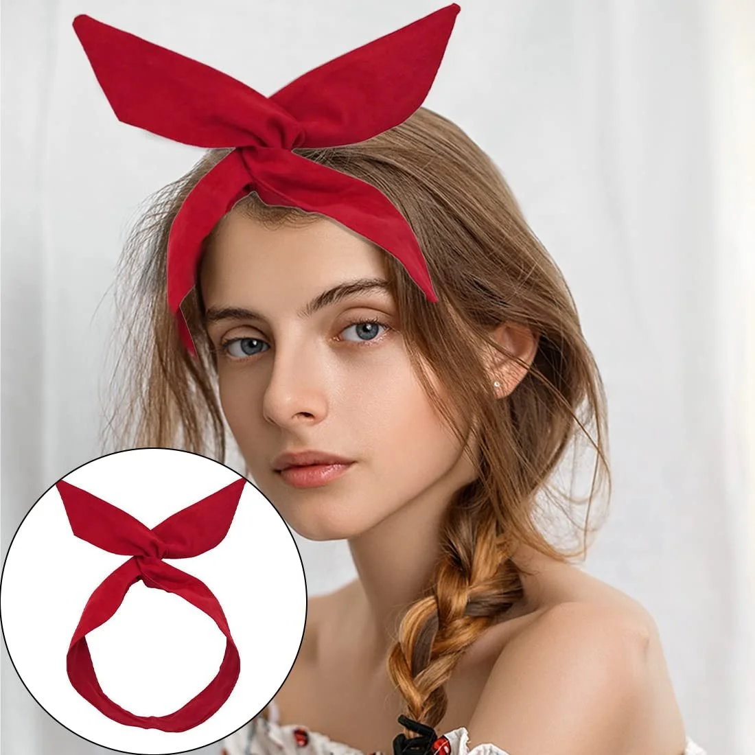 Пов'язка для волосся з бантом, 4 шт, вінтажна, фото №6 Пов'язка для волосся з бантом, 4 шт, вінтажна, фото №6