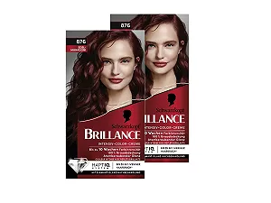 Крем-фарба для волосся Brillance Intensive Colour Cream 876 Fine Mahogany (2 x 160 мл), стійка, з діамантовим блиском та кондиціонером, для інтенсивності кольору до 10 тижнів - Фото 1