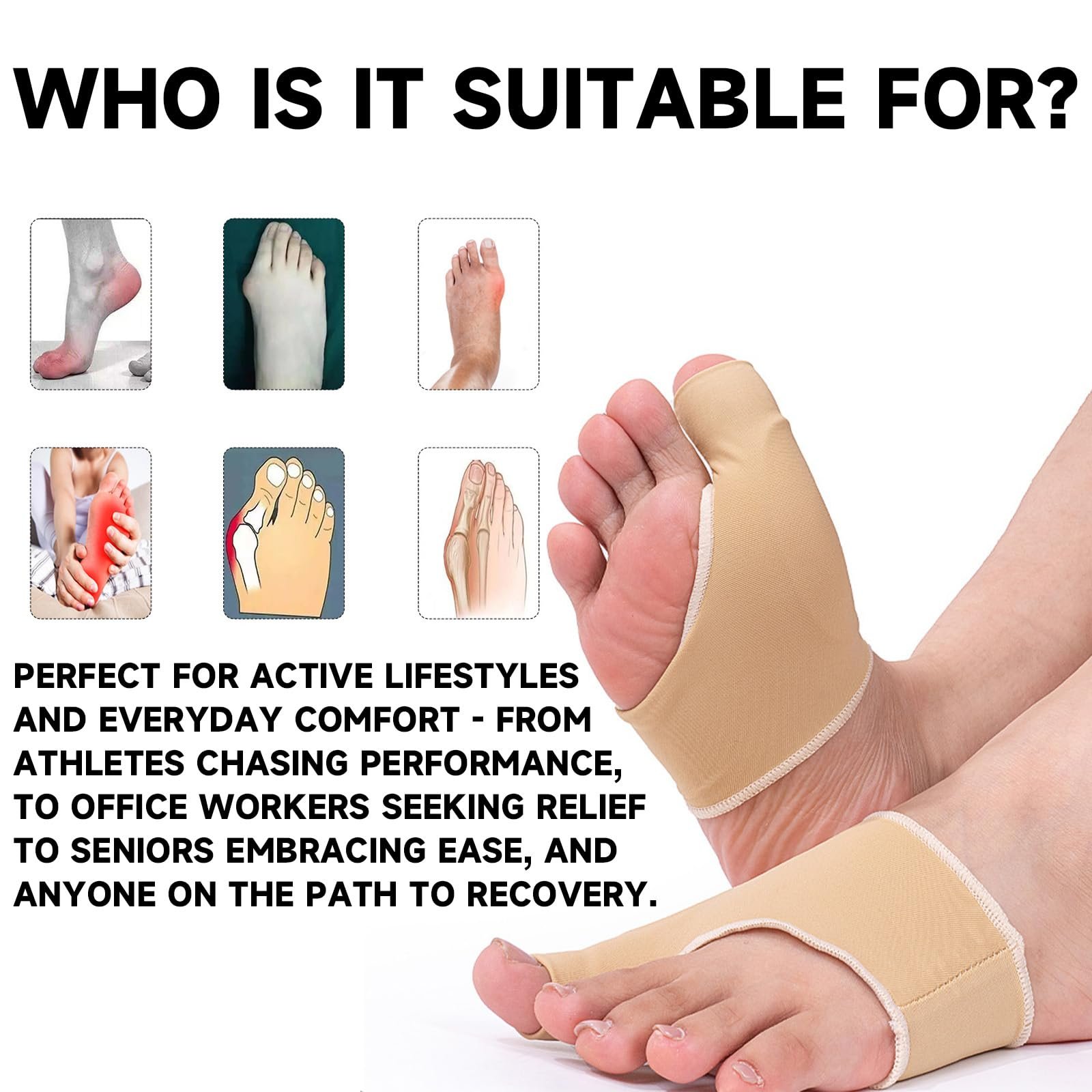 Разделитель для большого пальца стопы Hallux Valgus с лентой, фото №5