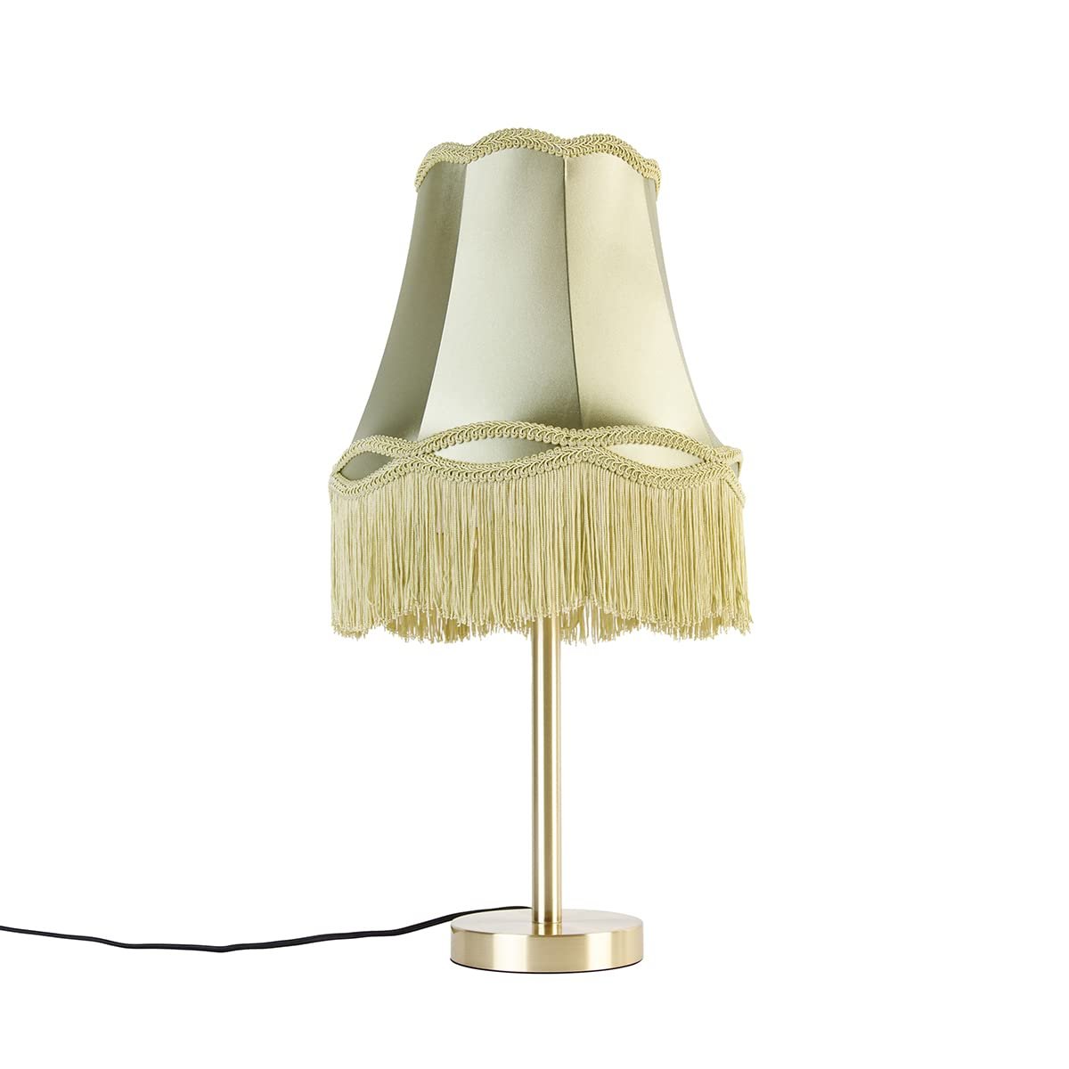 Настільна лампа Qazqa Simplo Classic Antique Granny Shade E27 30 см Зелена, фото №1