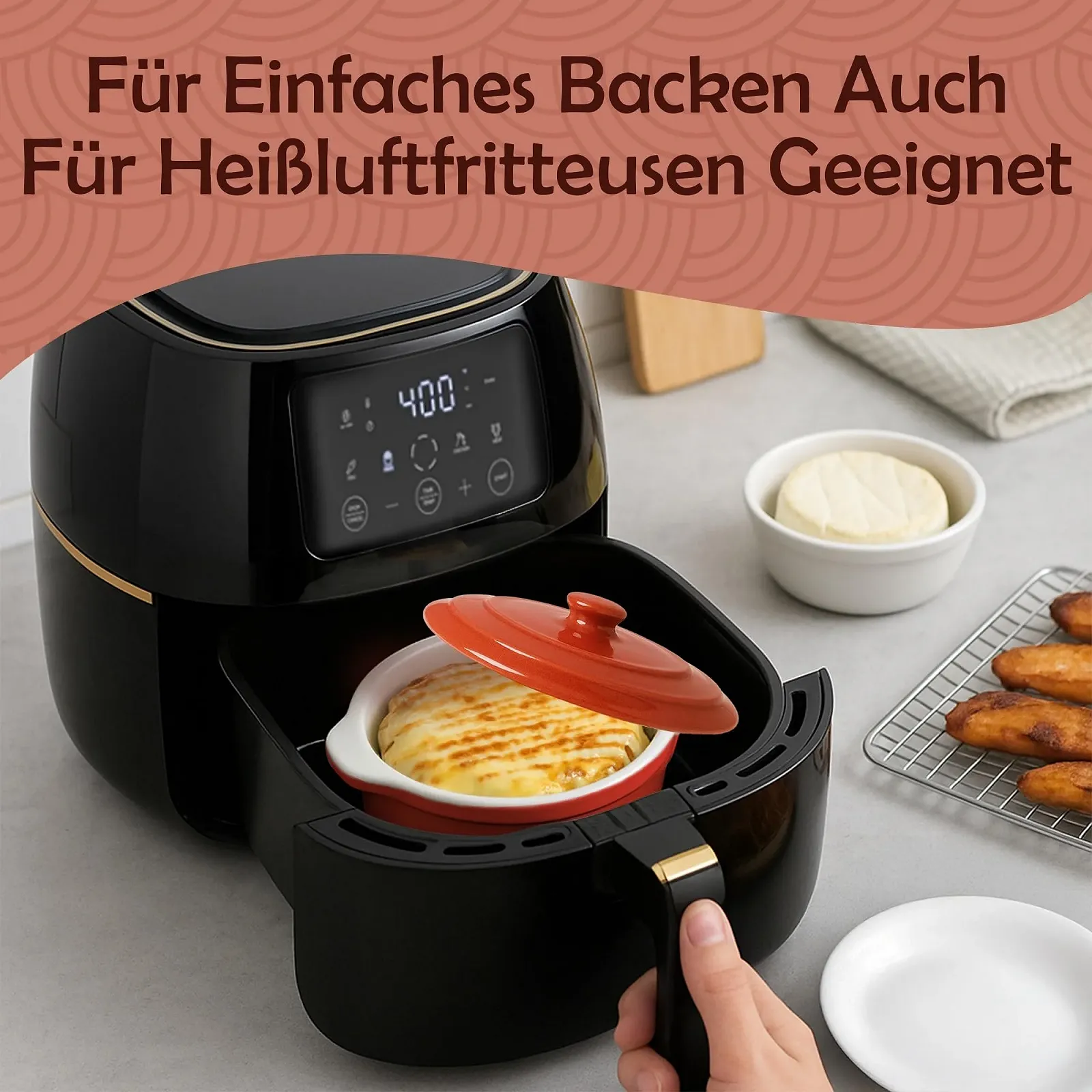 Каструля Muldale Camembert Casserole Dish для сиру камамбер та брі, з кришкою, фото №6