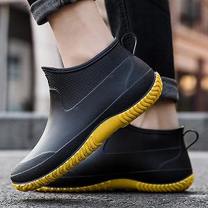 Сапоги Wellington Мужские Rain Boots Резиновые Чёрные synthetic.ua - Фото 1