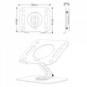 Подставка для ноутбука складная алюминиевый сплав 360																																																																																																																																																		Вращающаяся портативная подставка для ноутбука synthetic.ua - Фото 1