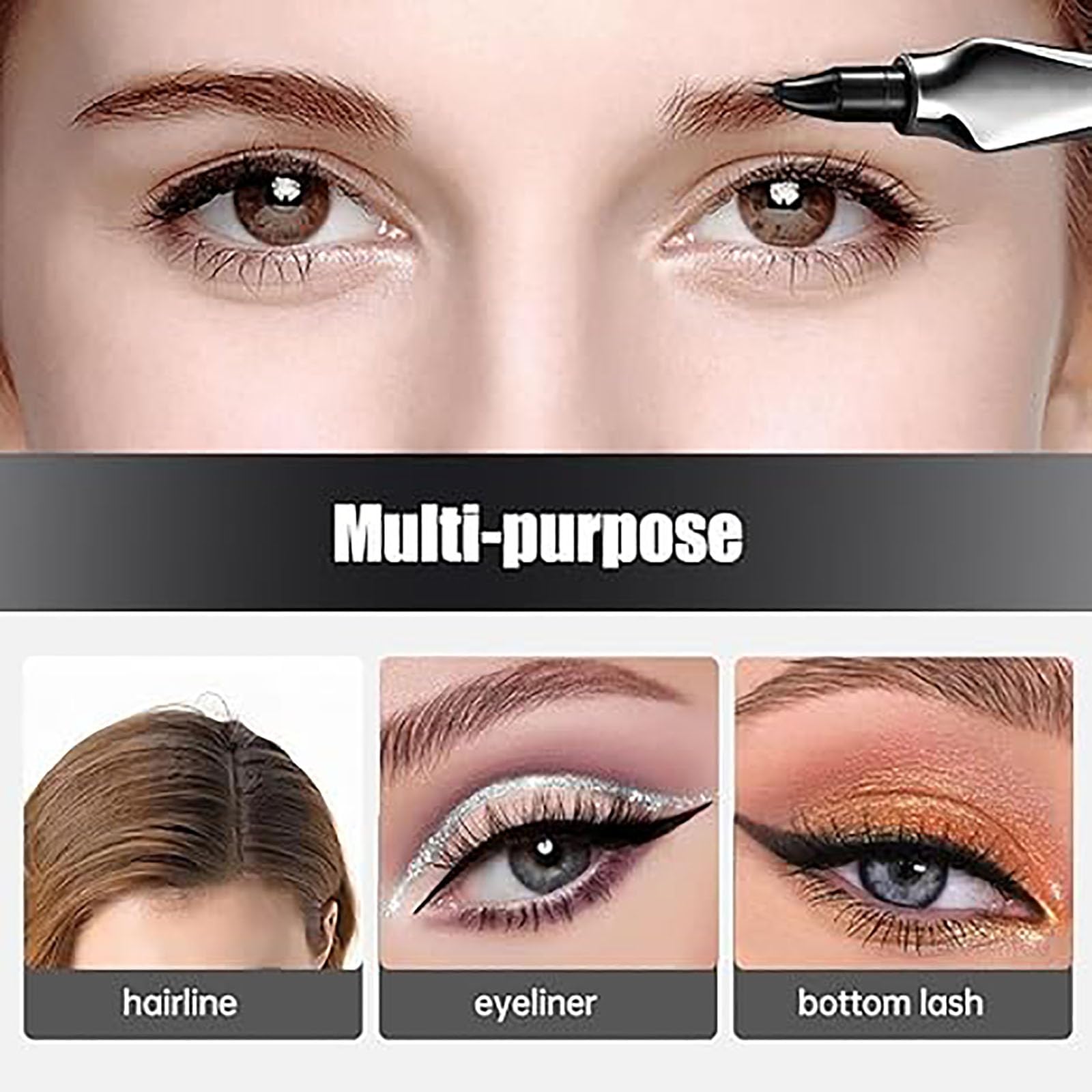 Олівець для брів Two-part 3D срібний, фото №6