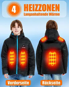 Дитяча куртка з підігрівом CYCYHEAT з Power Bank 10000 mAh 7.4 V для хлопчиків, зимова з капюшоном та підігрівом synthetic.ua - Фото 1