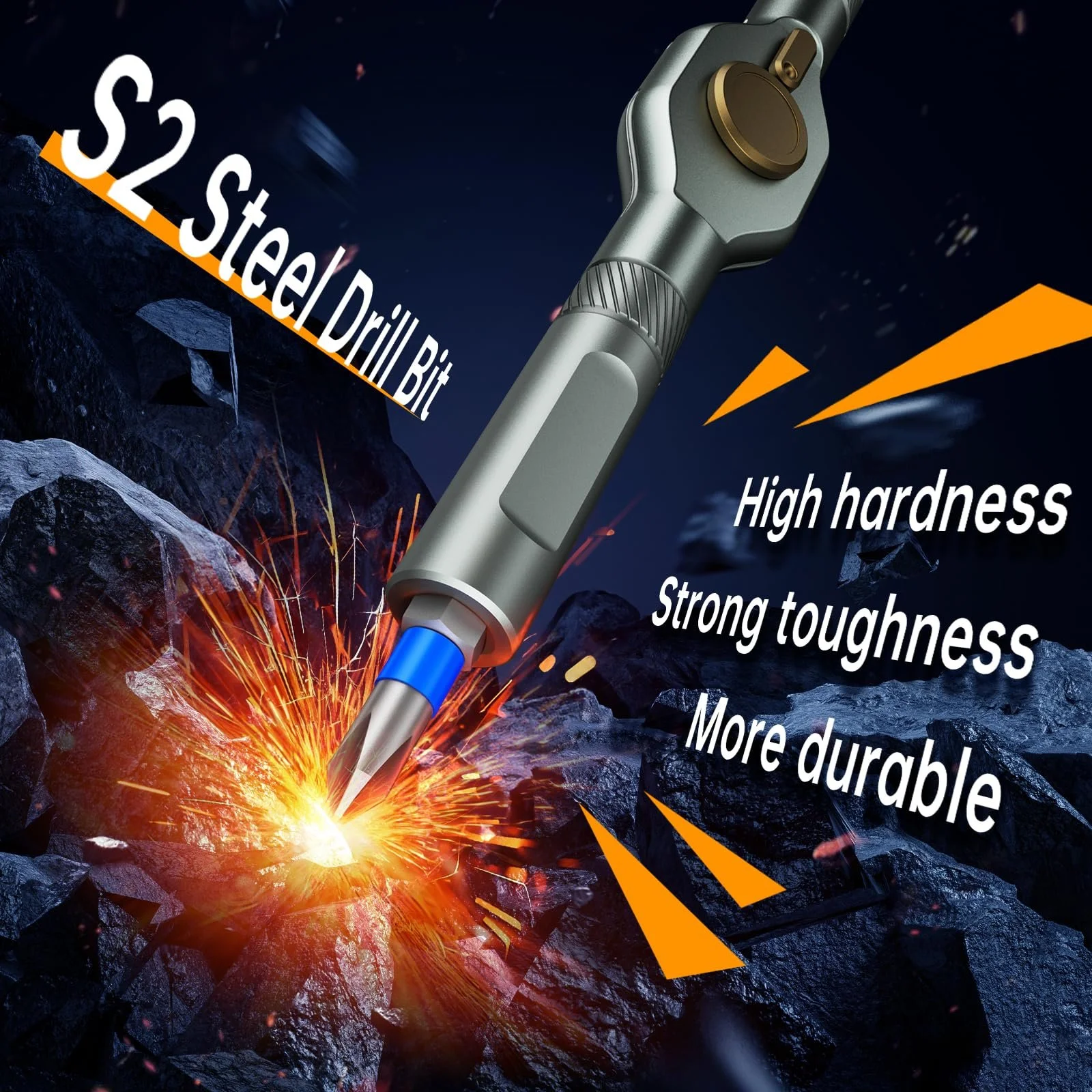 Набір викруток реверсивних магнітних FIDECO 74 в 1 зі сталі S2 з кейсом, фото №3