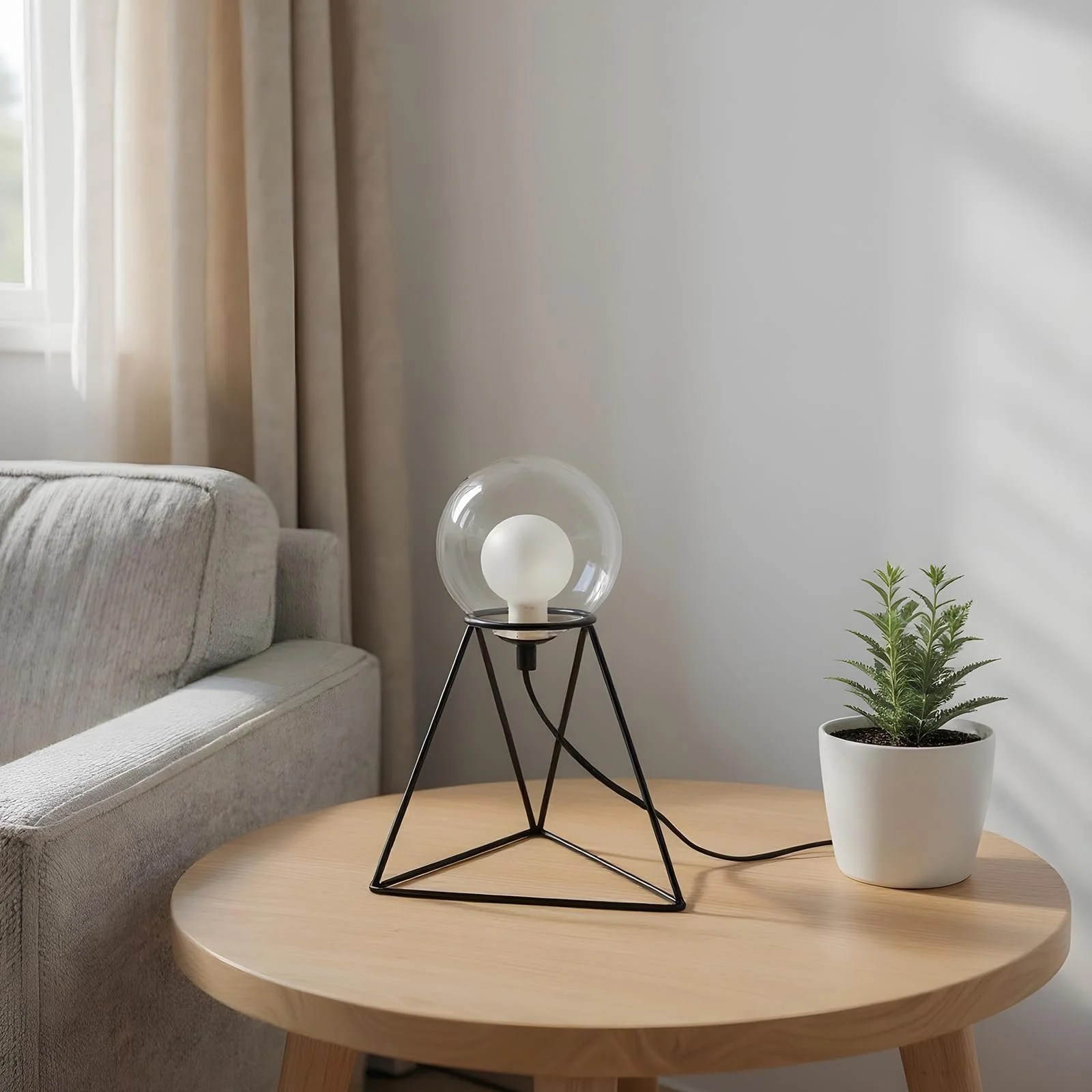 Настільна лампа Industrial металева скляна 2200K Warm White Iron Stand, фото №2