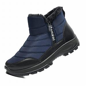 Зимние Мужские Ботинки Ankle Boots Водонепроницаемые на Молнии с Меховой Подкладкой Теплые Водонепроницаемые Ботинки для Хайкинга - Фото 1