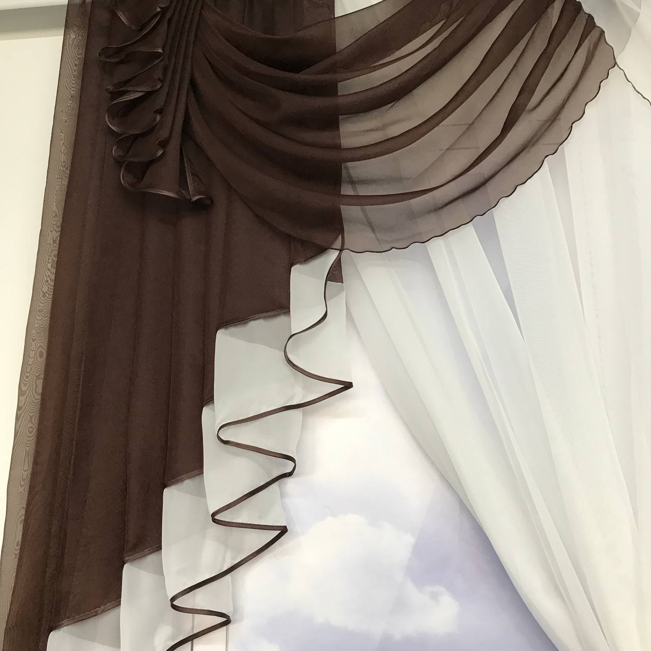 Короткая тюль в детскую ALBO 200x160 cm Шоколад (KU-176-14), фото №4