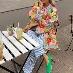 Куртка CocMouse Женская Зимняя С цветочным принтом Свободная Стеганая synthetic.ua - Фото 1