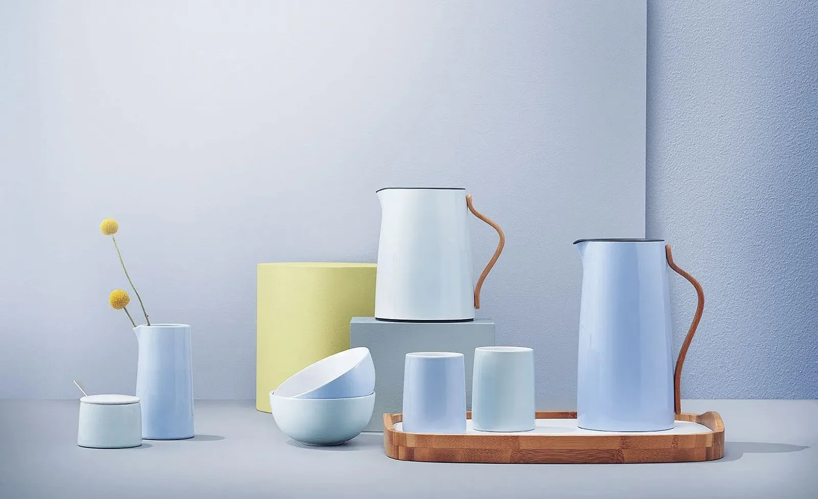 Вакуумний глечик для кави Stelton Emma 1.2 л, нержавіюча сталь/бук/ABS-пластик, синій, фото №6