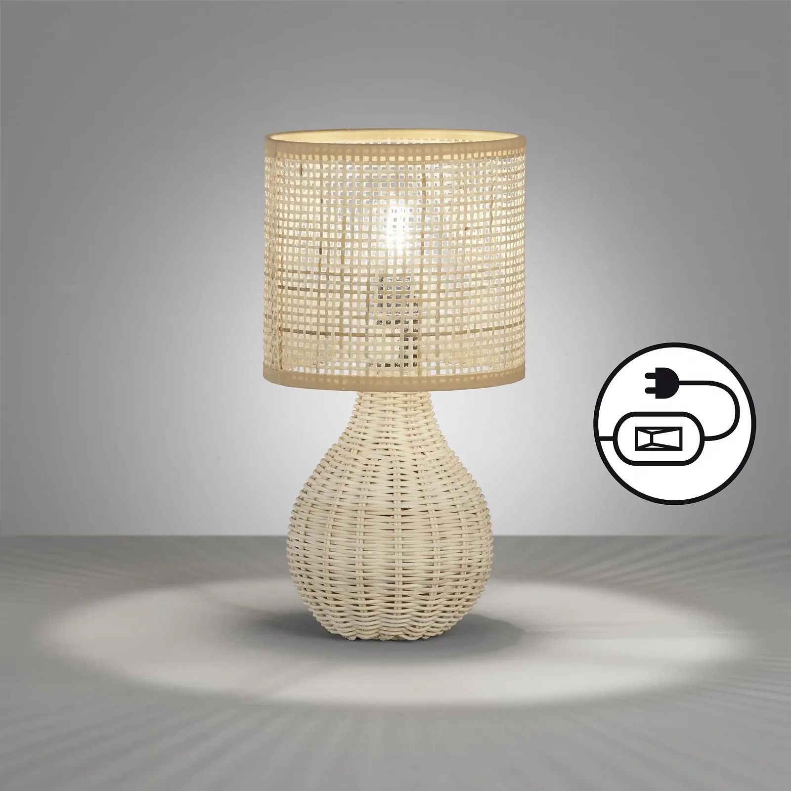 Настільна лампа Fischer & Honsel Nature 50735 Vine Knit 31х16 см Cord Switch E14 25 Вт Натуральний, фото №2