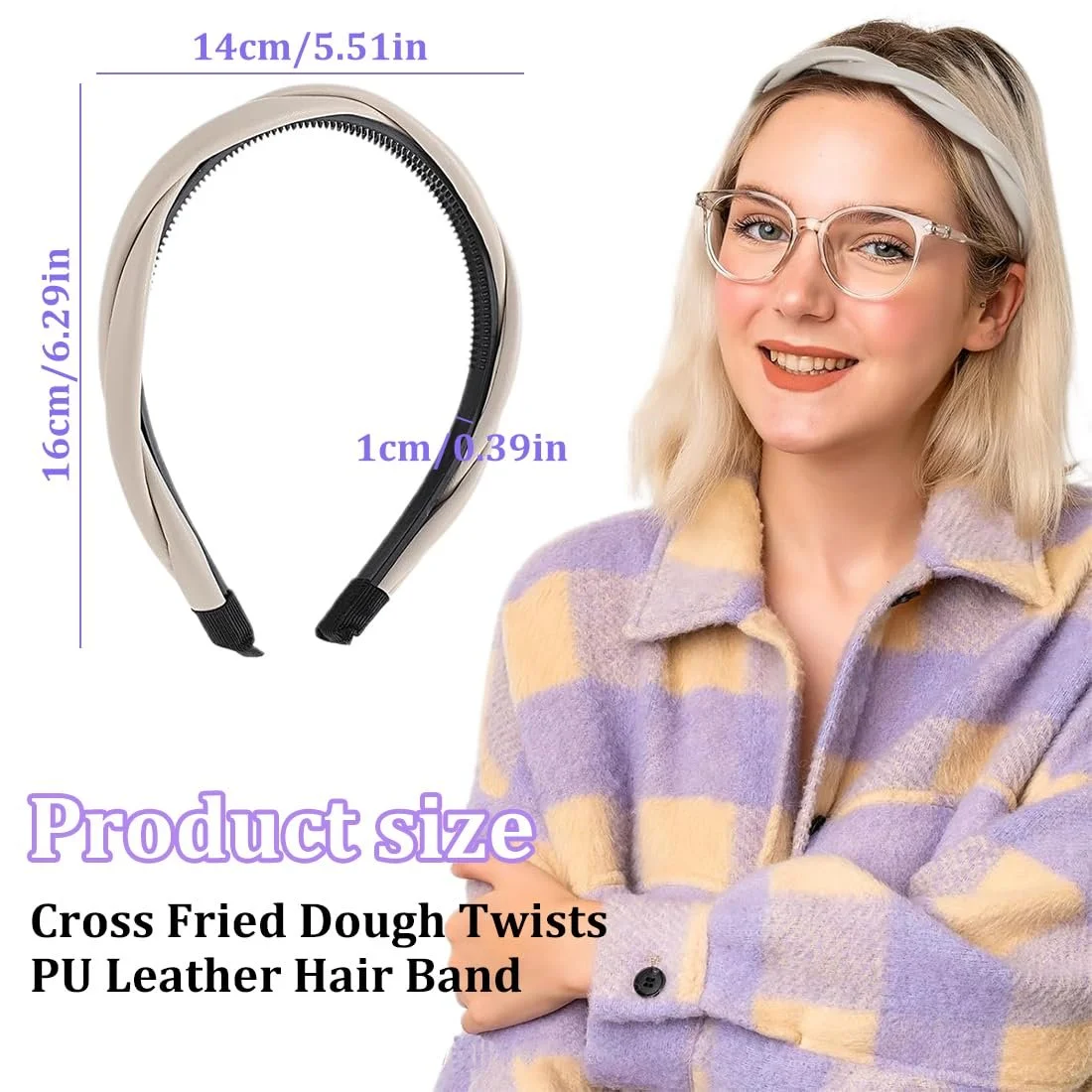 Набір жіночих обручів на голову зі шкіри, 3 шт., фото №2