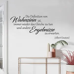 Наклейка на стіну tjapalo a53 Albert Einstein мотиваційна цитата Чорна 140x58 см - Фото 1