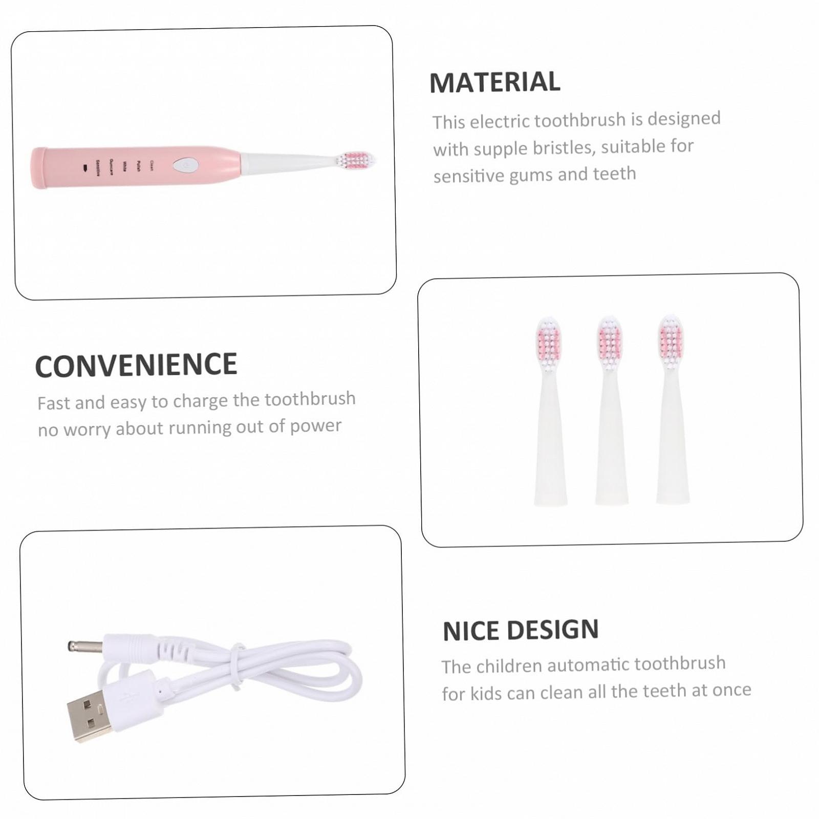 Електрична зубна щітка PACKOVE портативна USB м'яка щетина для дітей, фото №4